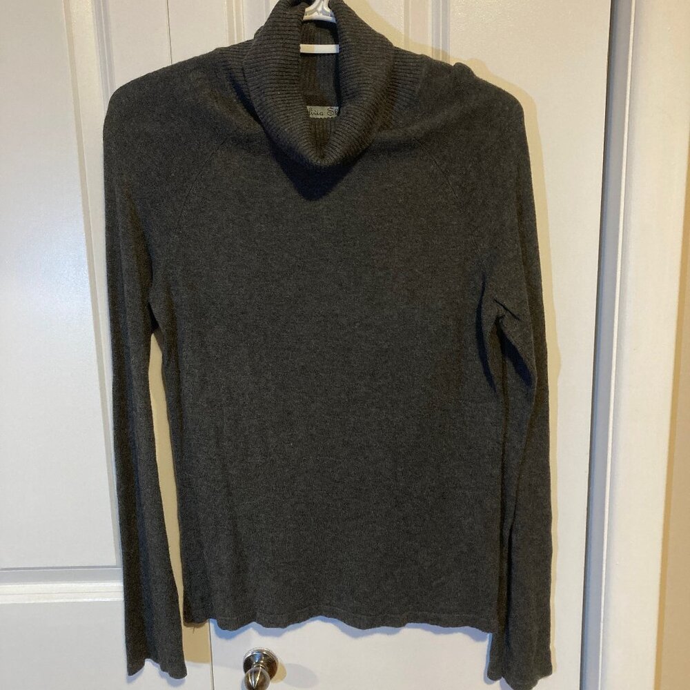 #41 Women's Dark Grey Turtleneck Sweater by Olivia Sky, Size Large